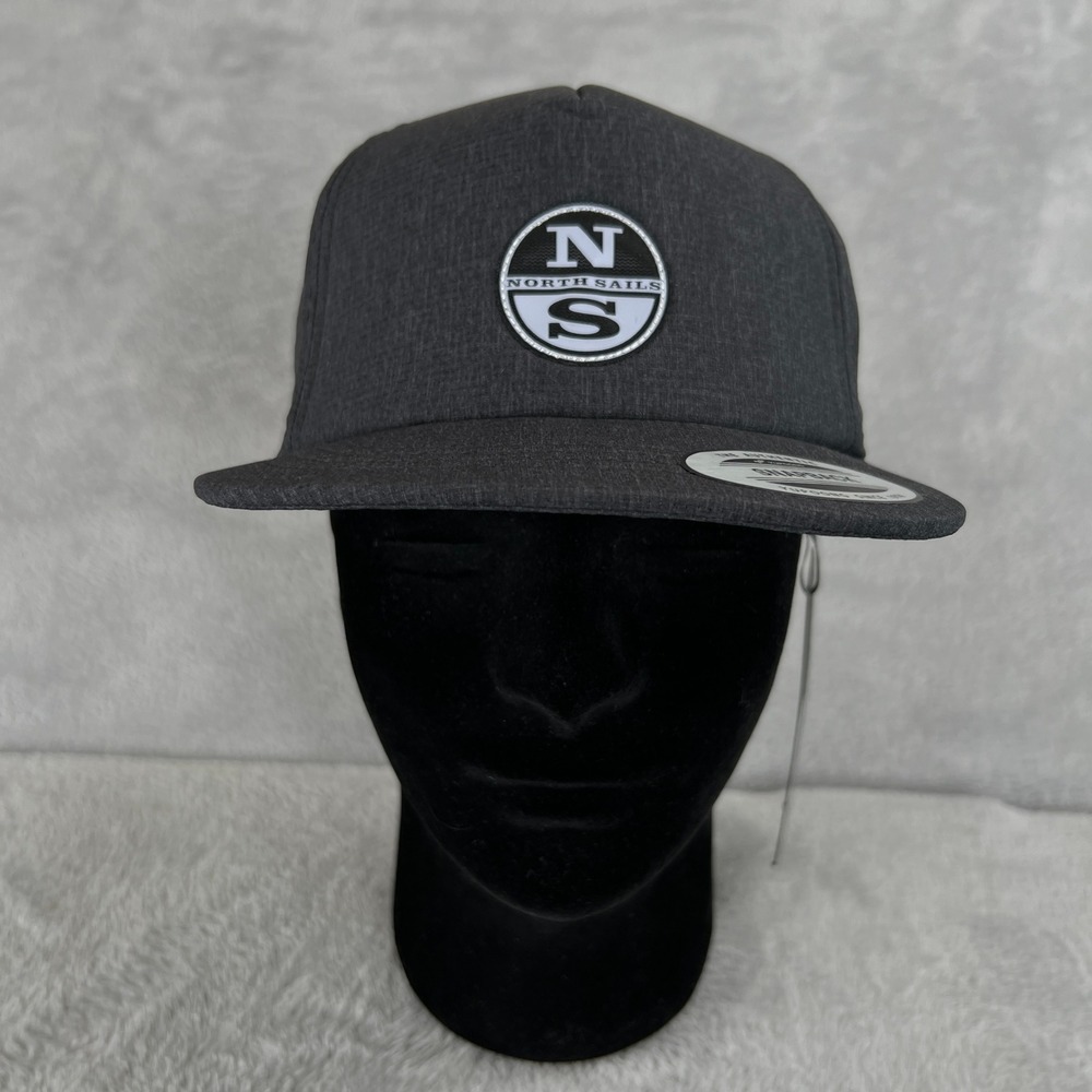 North Sails Quickdry Snapback Hat Asphalt Melee Sailing Nautical Yupoong Cap